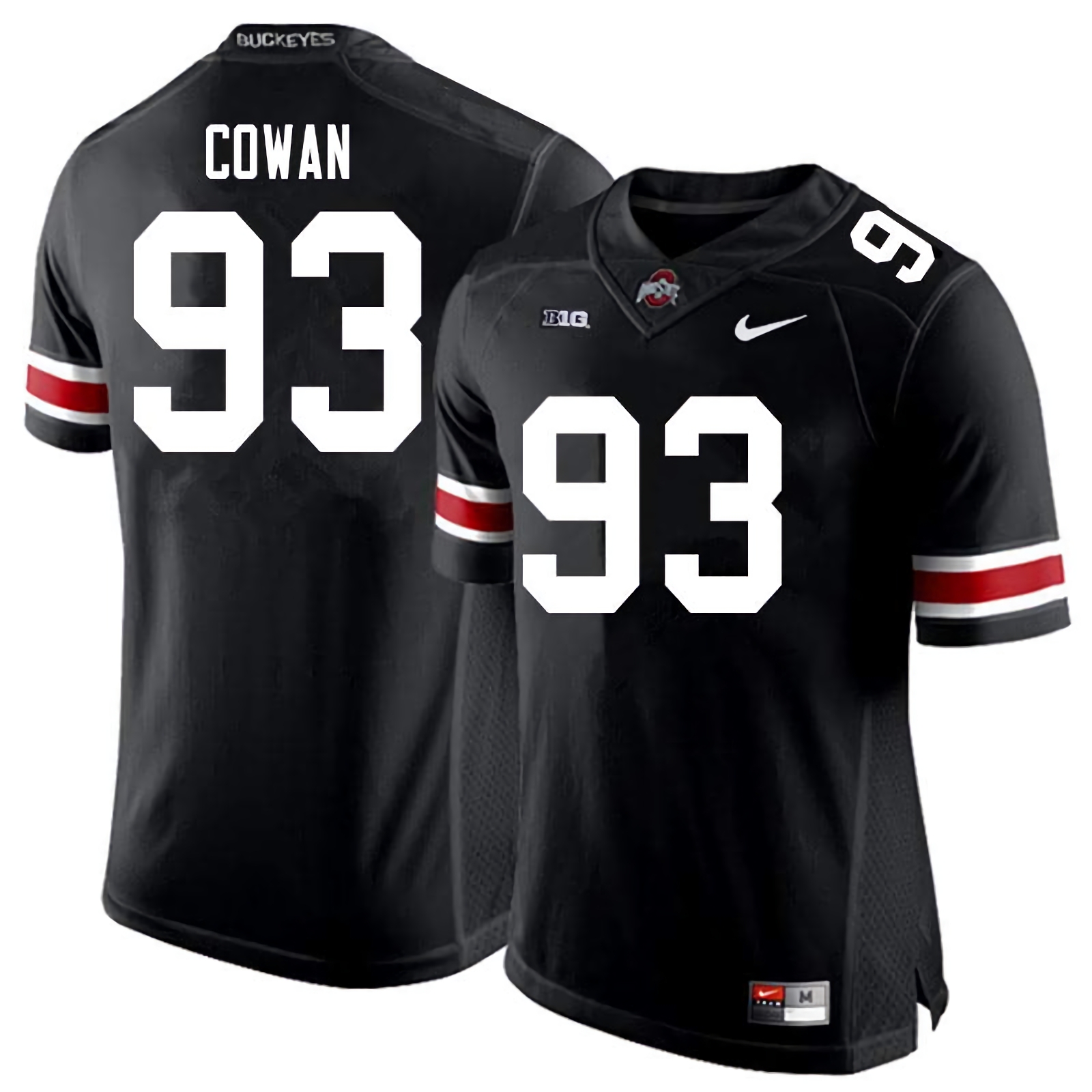 Jacolbe Cowan Ohio State Buckeyes Men's NCAA #93 Nike Black College Stitched Football Jersey KGA1356EL
